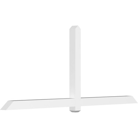 Ekena Millwork Eugene Architectural Grade PVC Gable Bracket, 96"W x 40"H x 4"D x 4"F, 10/12 Pitch GBP096X40X0404EUG00